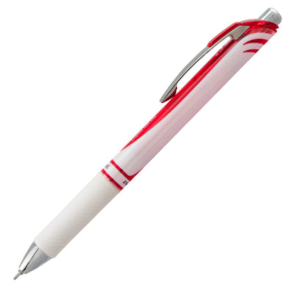 Pentel EnerGel Pearl Retractable Liquid Gel Pen, (0.7mm) Needle Tip, Medium Line, Red Ink (BLN77PW-B)
