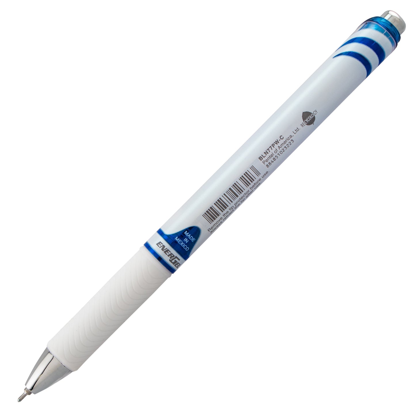 Pentel EnerGel Pearl Retractable Liquid Gel Pen, (0.7mm) Needle Tip, Medium Line, Blue Ink (BLN77PW-C)