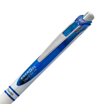 Pentel EnerGel Pearl Retractable Liquid Gel Pen, (0.7mm) Needle Tip, Medium Line, Blue Ink (BLN77PW-C)
