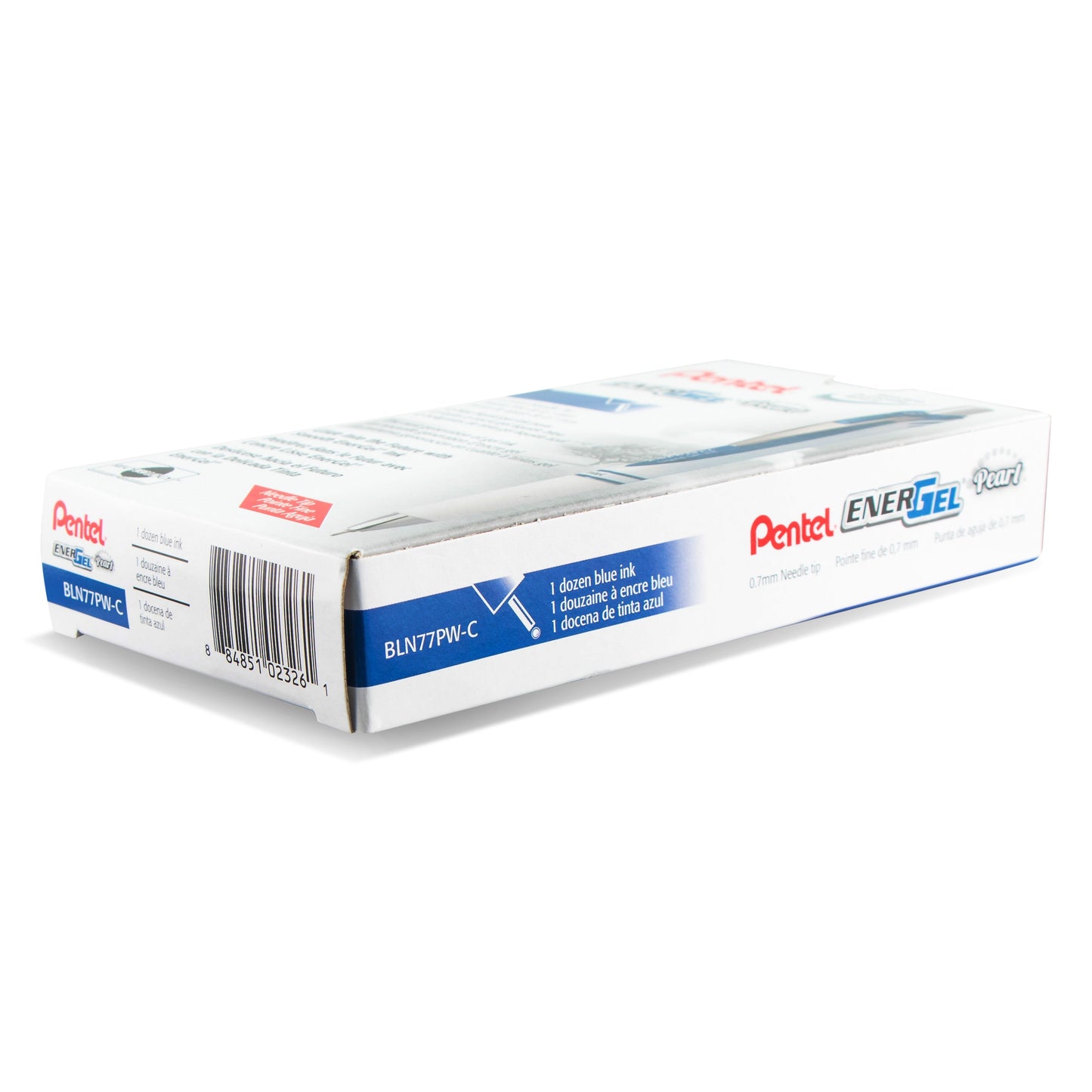 Pentel EnerGel Pearl Retractable Liquid Gel Pen, (0.7mm) Needle Tip, Medium Line, Blue Ink (BLN77PW-C)