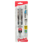EnerGel Pearl Retractable Liquid Gel Pen, Needle Tip (0.7mm) Medium Line, Black Ink, 2-Pk (BLN77WBP2A)