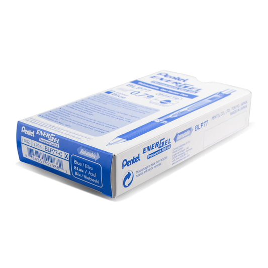 Pentel EnerGel PRO Permanent Gel Pen, (0.7mm) Medium Line, Blue Ink (BLP77-C)