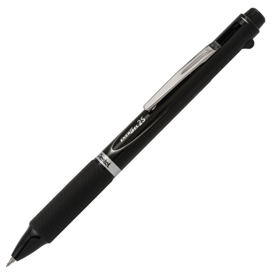 EnerGel 2S Multi-Function, 2-Ink + Pencil, (0.5mm) Fine Line, Black/Red Ink/0.5mm Pencil, Black Barrel (BLW355A)