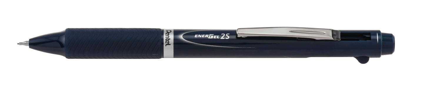 EnerGel 2S Multi-Function, 2-Ink + Pencil, (0.5mm) Fine Line, Black/Red Ink/0.5mm Pencil, Dark Blue Barrel (BLW355C)