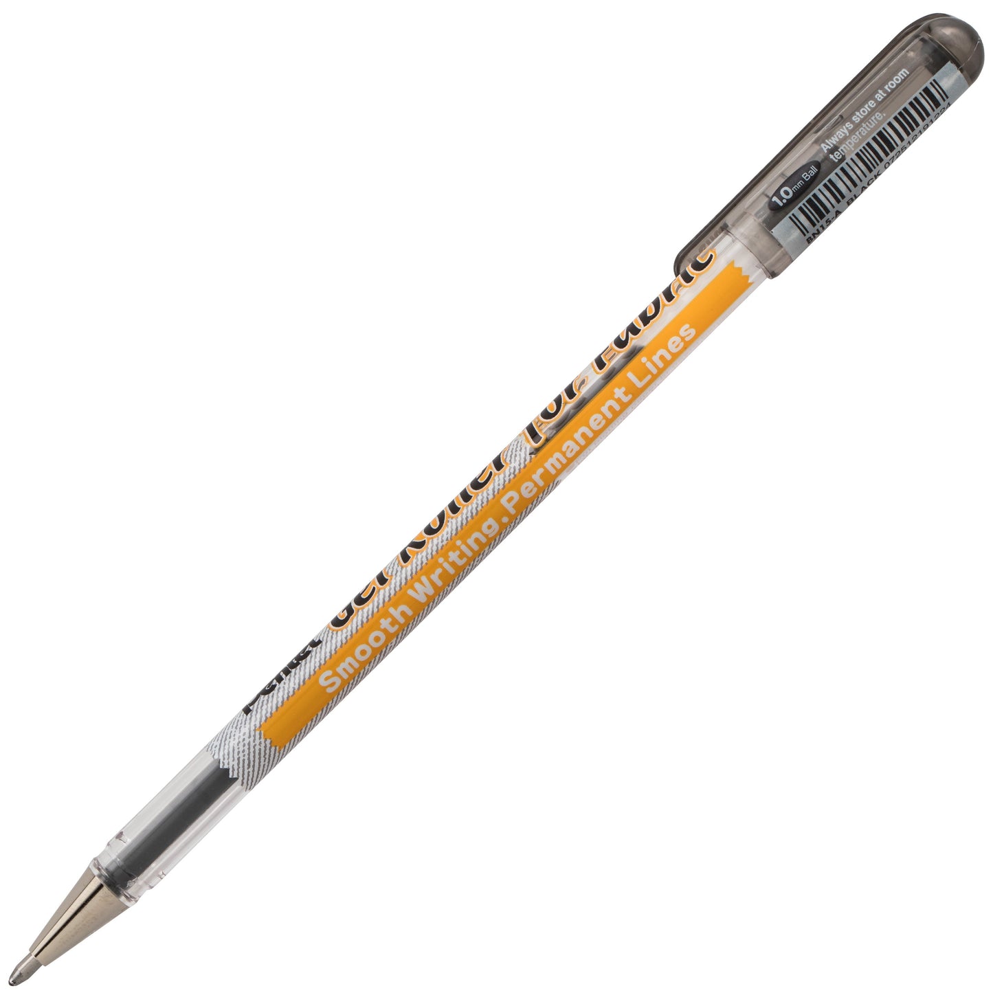 Pentel Arts Gel Roller For Fabric, (1.0mm) Bold Lines, Permanent, Black Ink (BN15-A)