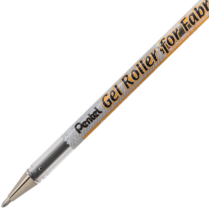 Pentel Arts Gel Roller For Fabric, (1.0mm) Bold Lines, Permanent, Black Ink (BN15-A)