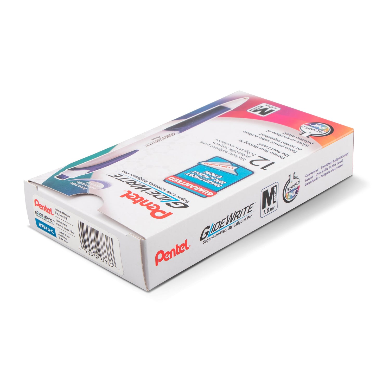 GlideWrite Ballpoint Pen with TechniFlo Ink, (1.0mm) Medium Line, Blue (BX910-C)