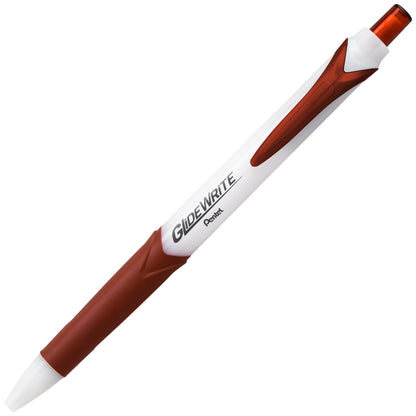 GlideWrite Ballpoint Pen with TechniFlo Ink, (1.0mm) Medium Line, Brown Ink (BX910-E)