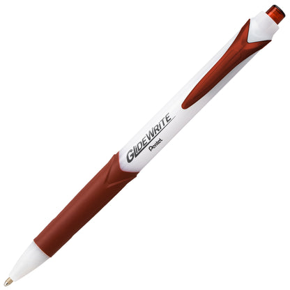 GlideWrite Ballpoint Pen with TechniFlo Ink, (1.0mm) Medium Line, Brown Ink (BX910-E)