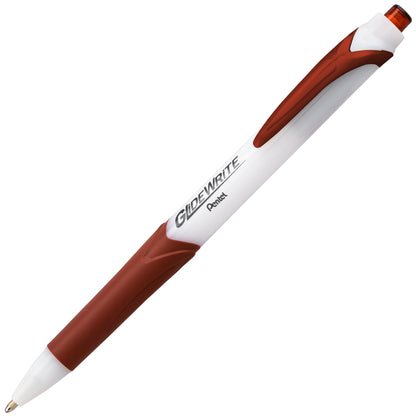 GlideWrite Ballpoint Pen with TechniFlo Ink, (1.0mm) Medium Line, Brown Ink (BX910-E)