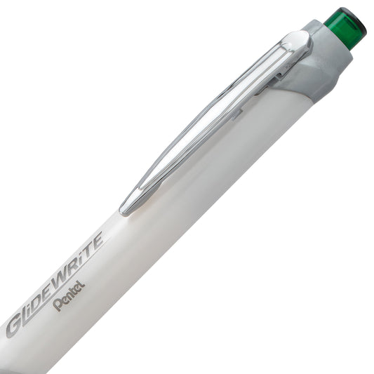 GlideWrite Signature Ballpoint Pen Pearl White Barrel, (1.0mm) Medium line, Green Ink (BX930W-D)