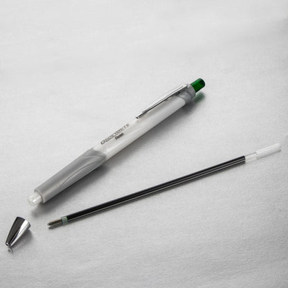 GlideWrite Signature Ballpoint Pen Pearl White Barrel, (1.0mm) Medium line, Green Ink (BX930W-D)