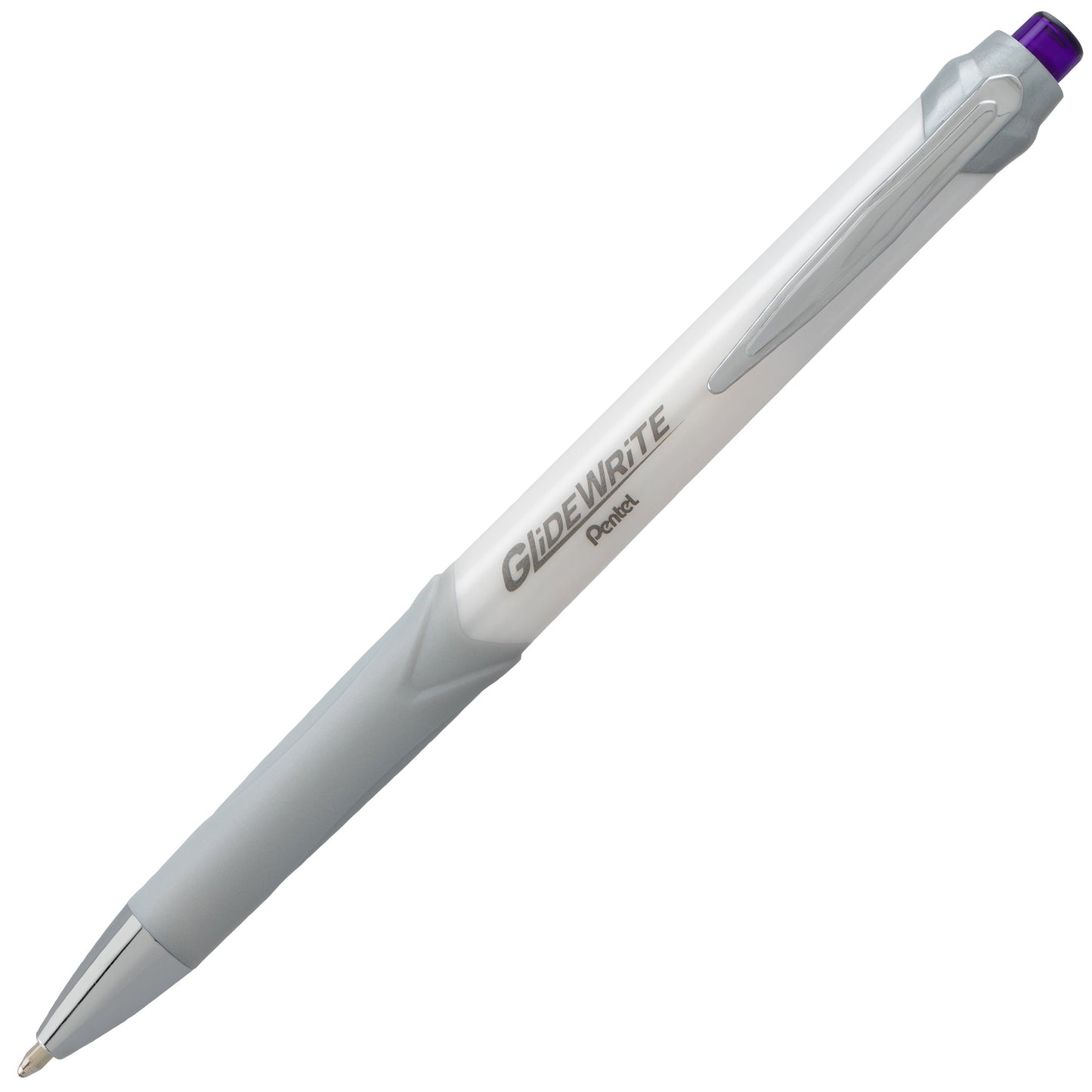 GlideWrite Signature Ballpoint Pen Pearl White Barrel, (1.0mm) Medium line, Violet Ink (BX930W-V)