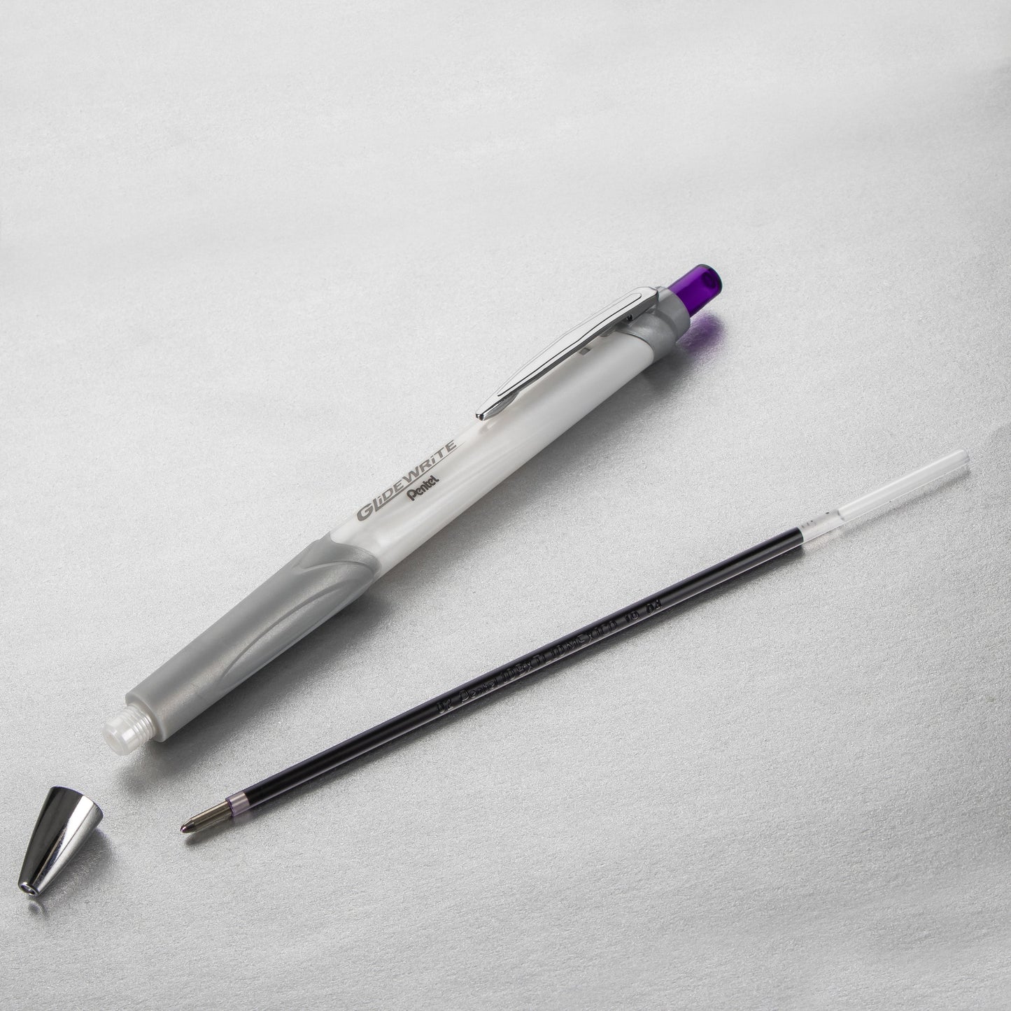 GlideWrite Signature Ballpoint Pen Pearl White Barrel, (1.0mm) Medium line, Violet Ink (BX930W-V)