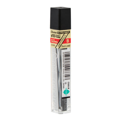 Pentel Super Hi-Polymer Lead Refill (0.5mm) Fine, B, 12 pcs/Tube (C505-B)