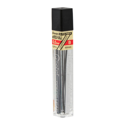 Pentel Super Hi-Polymer Lead Refill (0.5mm) Fine, B, 12 pcs/Tube (C505-B)