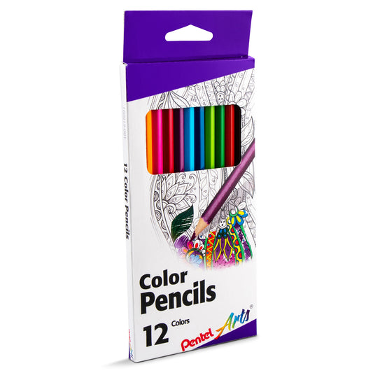 Pentel Arts Color Pencils - Assorted Colors,12-Pk (CB8-12)