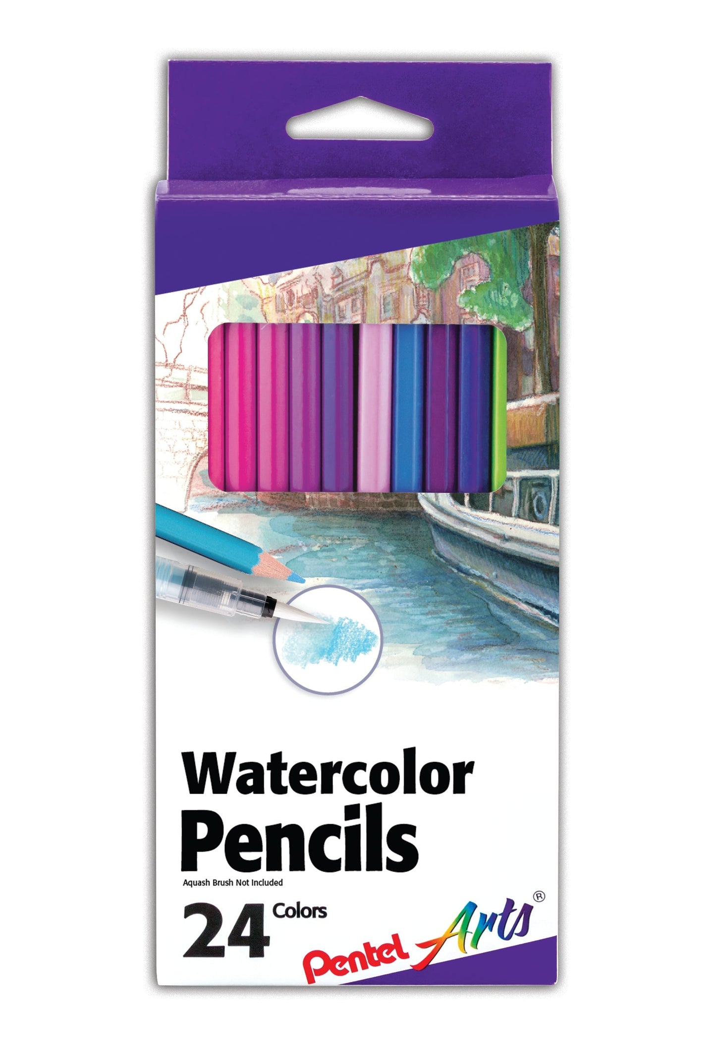 Pentel Arts Watercolor Pencil Set - Assorted Colors, 24-Pack (CB9-24), 48 Each