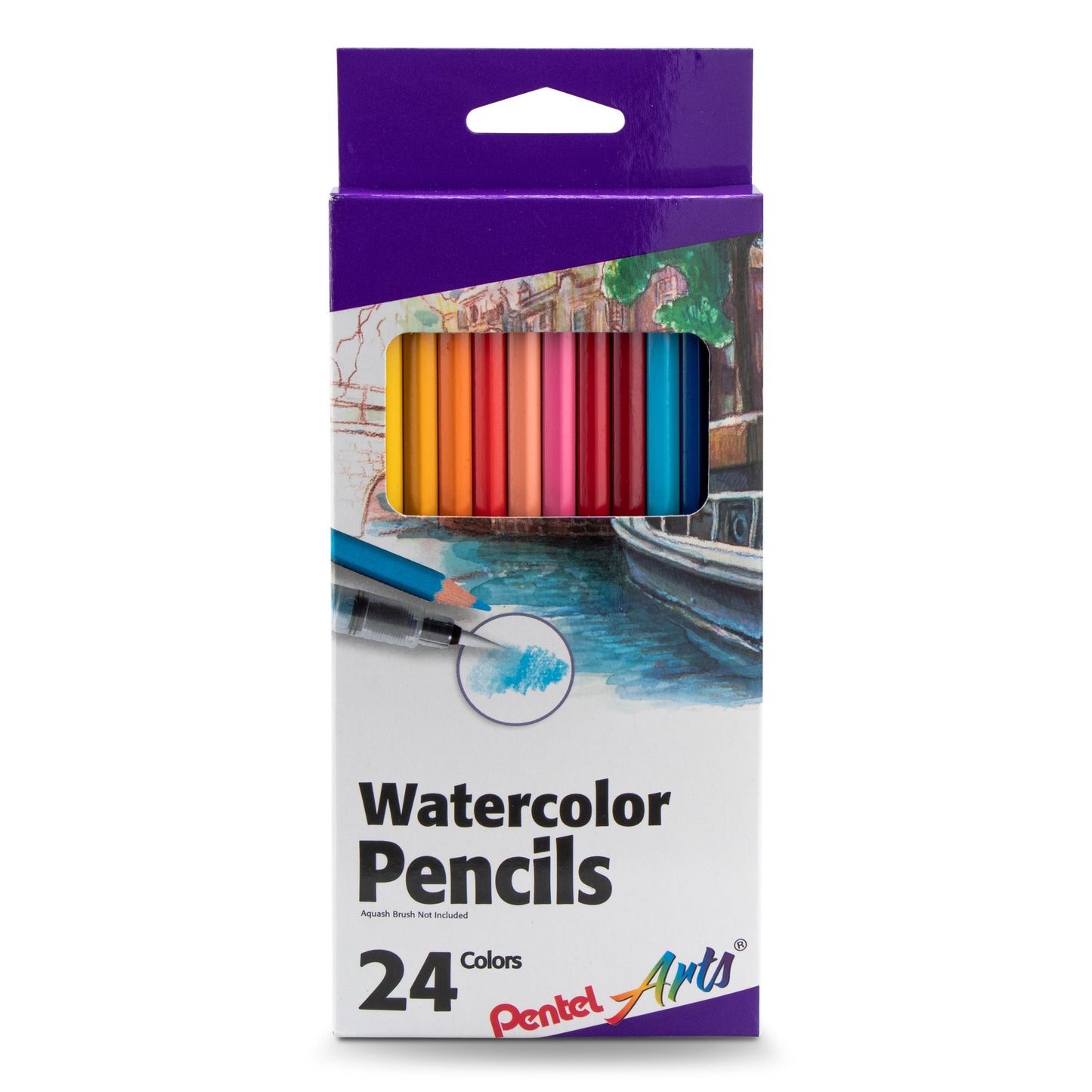 Pentel Arts Watercolor Pencil Set - Assorted Colors, 24-Pack (CB9-24), 48 Each