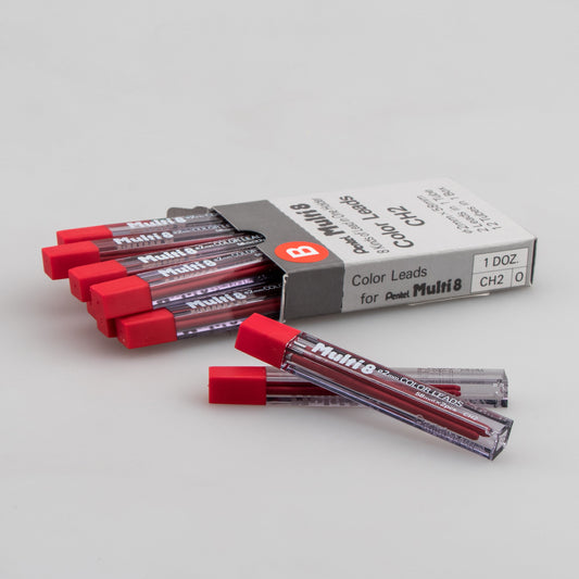 Pentel Arts 8 Colour Pencil Lead Refill (2.0mm), Red, 2 pcs/Tube (CH2-B)