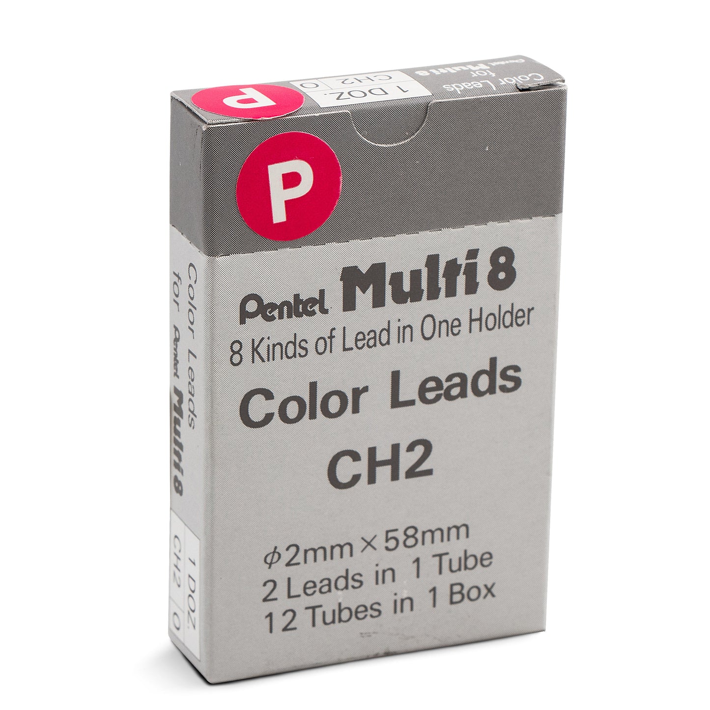 Pentel Arts 8 Colour Pencil Lead Refill (2.0mm), Pink, 2 pcs/Tube (CH2-P)