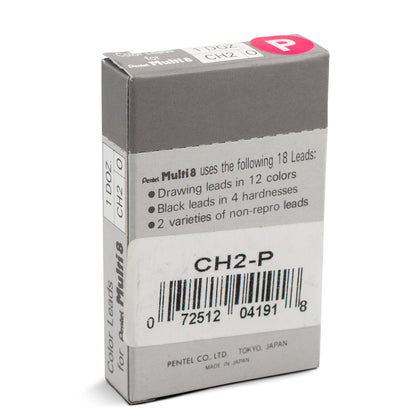 Pentel Arts 8 Colour Pencil Lead Refill (2.0mm), Pink, 2 pcs/Tube (CH2-P)