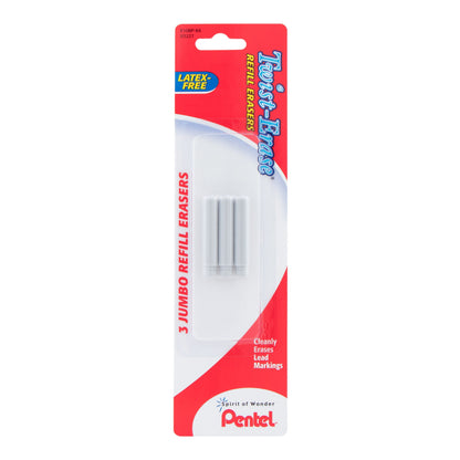 Refill Eraser For Pentel Twist-Erase Series Pencils 3 pcs/Box 1-Pk (E10BP-K6)