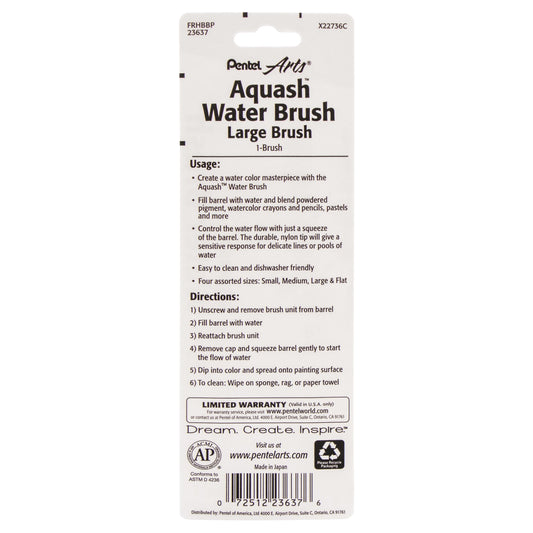 Pentel Arts Aquash Water Brush Fine Point Large 1-Pk (FRHBBP)