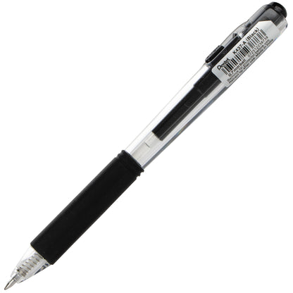 Wow! Gel Retractable Gel Pen, (0.7mm) Medium Line, Black Ink (K437-A)