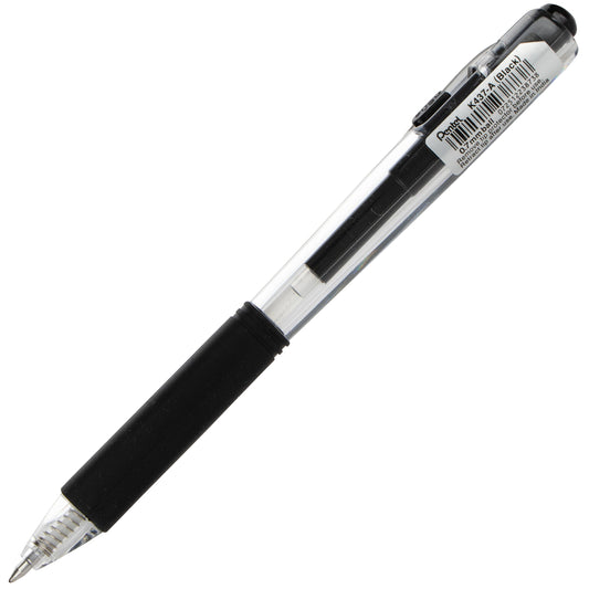 Wow! Gel Retractable Gel Pen, (0.7mm) Medium Line, Black Ink (K437-A)