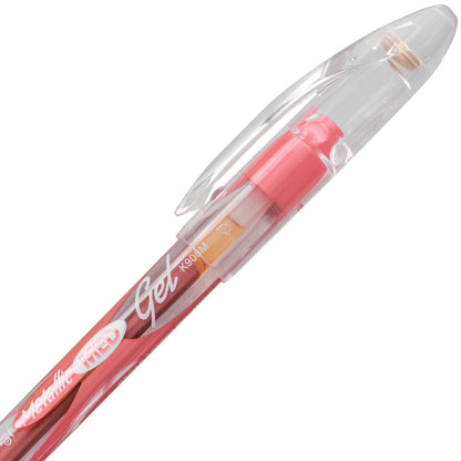 Pentel Sunburst Metallic Gel Pen, Medium Line, Permanent Red Ink (K908-MB), 48 Dozen