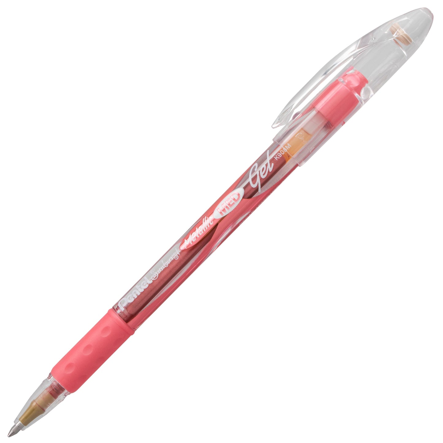 Pentel Sunburst Metallic Gel Pen, Medium Line, Permanent Red Ink (K908-MB), 48 Dozen