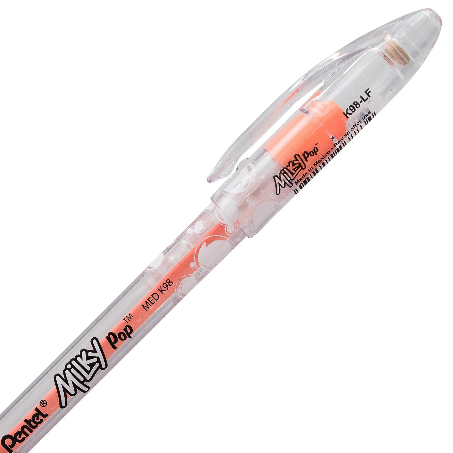 Milky Pop Pastel Gel Pen, (0.8mm) Medium Line, Orange Ink (K98-LF)
