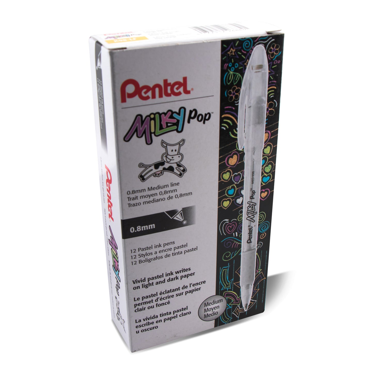 Milky Pop Pastel Gel Pen, (0.8mm) Medium Line, Orange Ink (K98-LF)