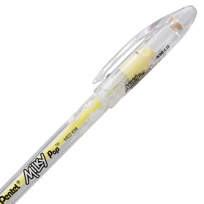 Milky Pop Pastel Gel Pen, (0.8mm) Medium Line, Yellow Ink (K98-LG)