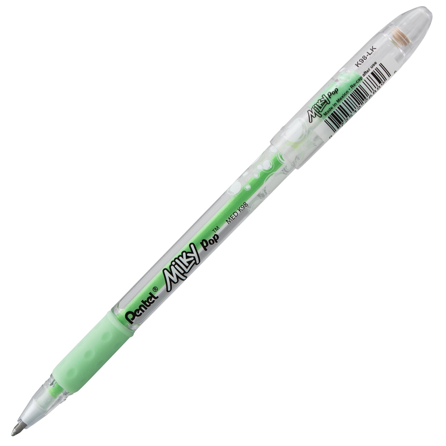 Milky Pop Pastel Gel Pen, (0.8mm) Medium Line, Mint Green Ink (K98-LK)