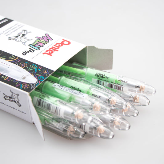 Milky Pop Pastel Gel Pen, (0.8mm) Medium Line, Mint Green Ink (K98-LK)