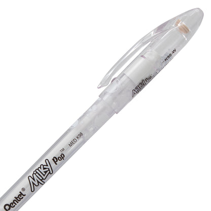 Milky Pop Pastel Gel Pen, (0.8mm) Medium Line, White Ink (K98-W)