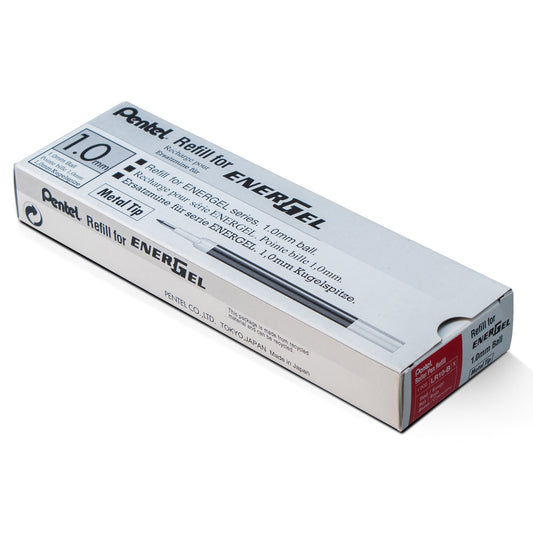 Pentel Refill Ink - For EnerGel Gel Pen 1.0mm Metal Tip, Bold, Red Ink (LR10-B)