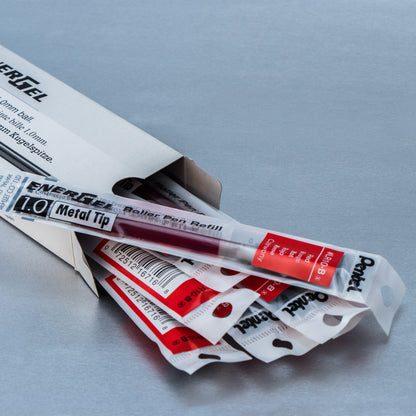 Pentel Refill Ink - For EnerGel Gel Pen 1.0mm Metal Tip, Bold, Red Ink (LR10-B)