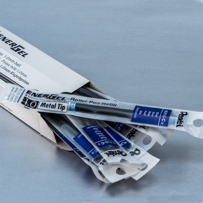 Pentel Refill Ink - For EnerGel Gel Pen 1.0mm Metal Tip, Bold, Blue Ink (LR10-C)