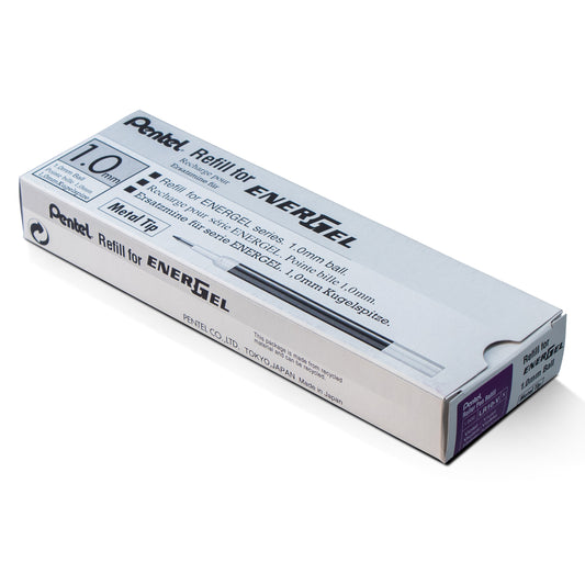 Pentel Refill Ink - For EnerGel Gel Pen 1.0mm Metal Tip, Bold, Violet Ink (LR10-V), 48 Dozen