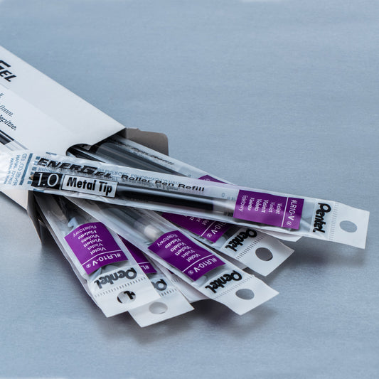 Pentel Refill Ink - For EnerGel Gel Pen 1.0mm Metal Tip, Bold, Violet Ink (LR10-V), 48 Dozen