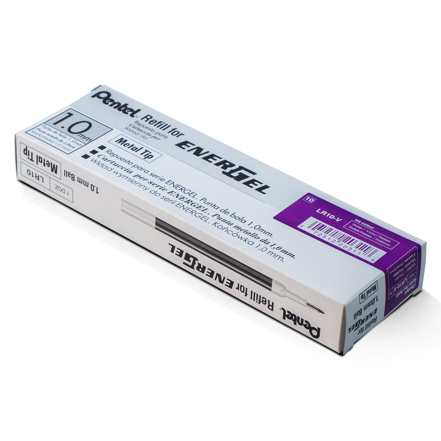 Pentel Refill Ink - For EnerGel Gel Pen 1.0mm Metal Tip, Bold, Violet Ink (LR10-V), 48 Dozen