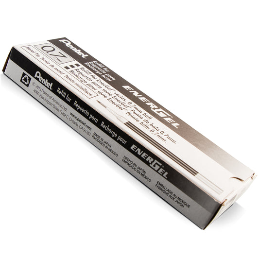 Pentel Refill Ink - For EnerGel Gel Pen, 0.7mm Metal Tip, Medium, Black Ink (LR7-A), 48 Dozen