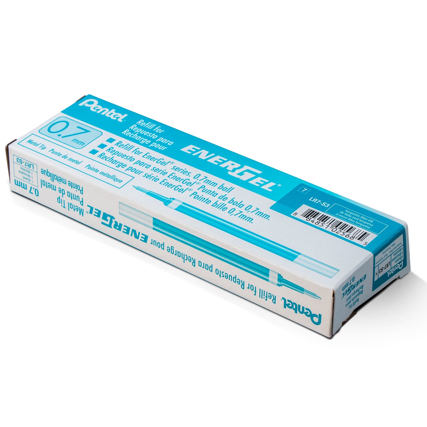 Refill Ink - For EnerGel Retractable Liquid Gel Pen, (0.7mm) Medium Line, Turquoise Ink (LR7-S3)