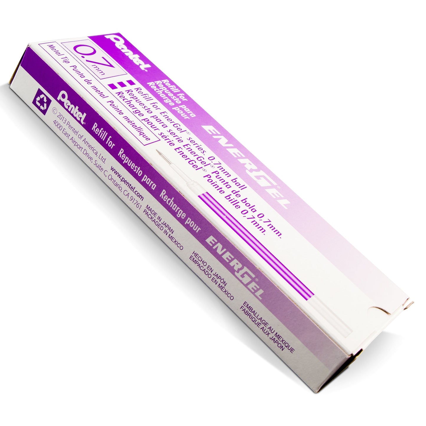 Pentel Refill Ink - For EnerGel Gel Pen, 0.7mm Metal Tip, Medium, Violet Ink (LR7-V)