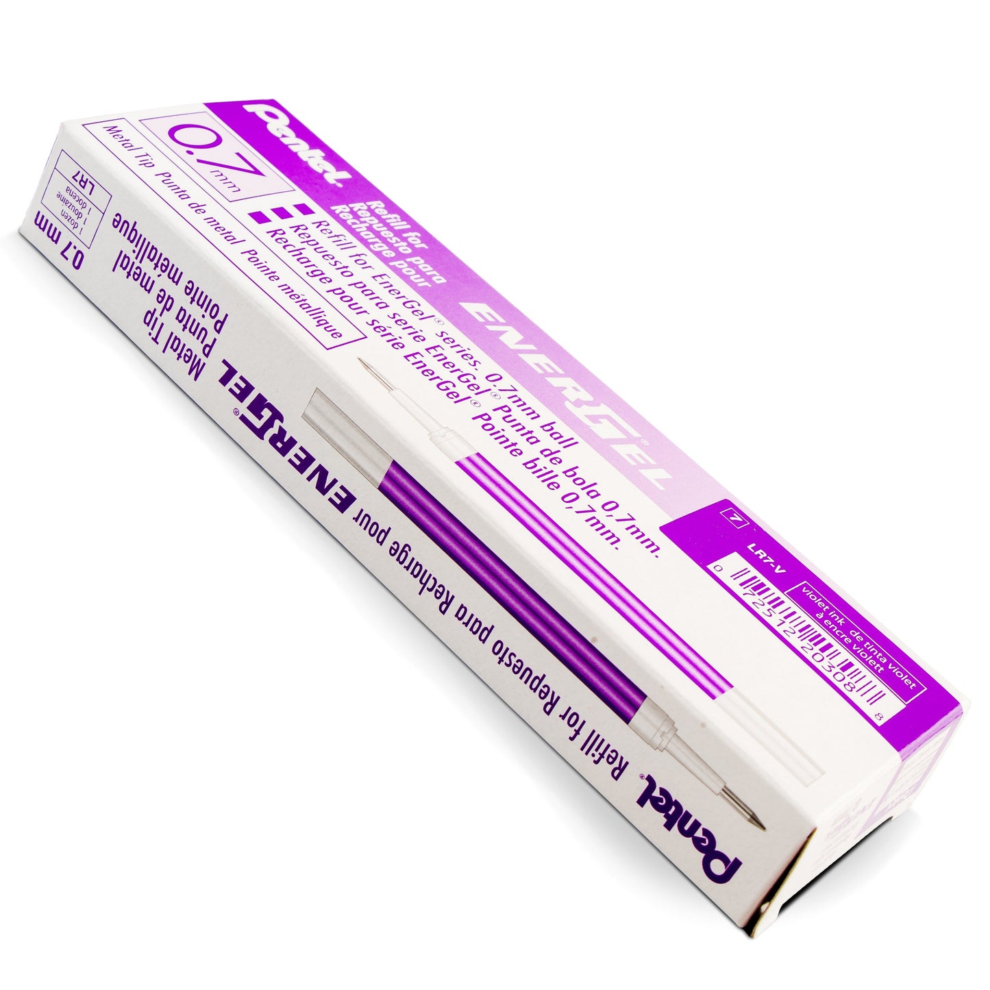 Pentel Refill Ink - For EnerGel Gel Pen, 0.7mm Metal Tip, Medium, Violet Ink (LR7-V)