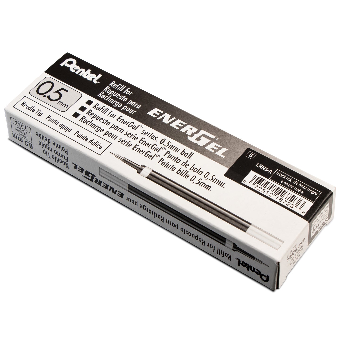 Pentel Refill Ink - For EnerGel Gel Pen, 0.5mm Needle Tip, Fine, Black Ink (LRN5-A)