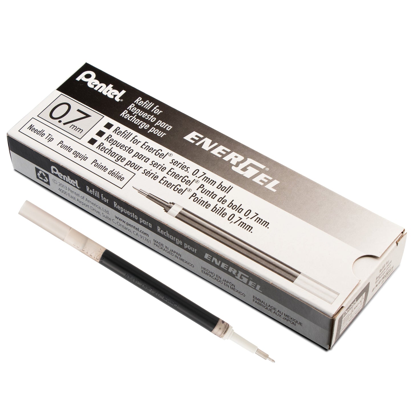 Pentel Refill Ink - For EnerGel Gel Pen 0.7mm Needle Tip, Medium, Black Ink (LRN7-A), 48 Dozen